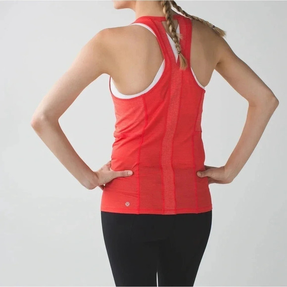 Lululemon Pedal To The Medal Singlet Alarming Heathered Tank Top Size 6 - Picture 2 of 6